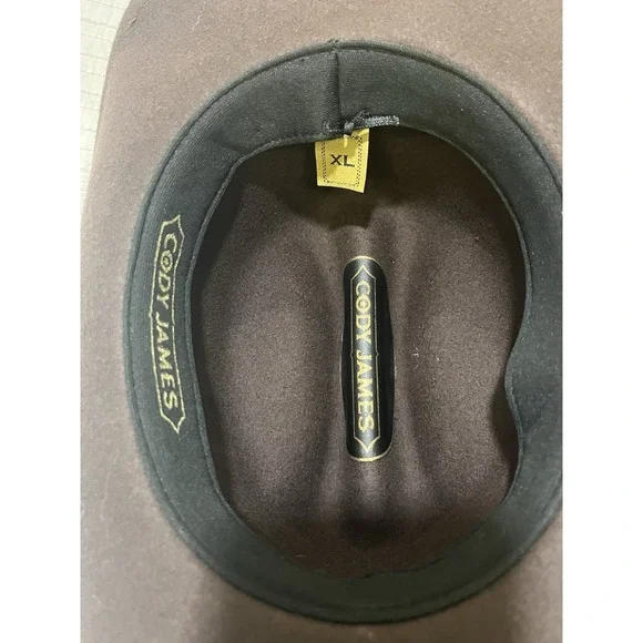 Cody James WOOL FELT Dark Brown Western Cowboy Hat Size XL Unisex Adult - Picture 9 of 14